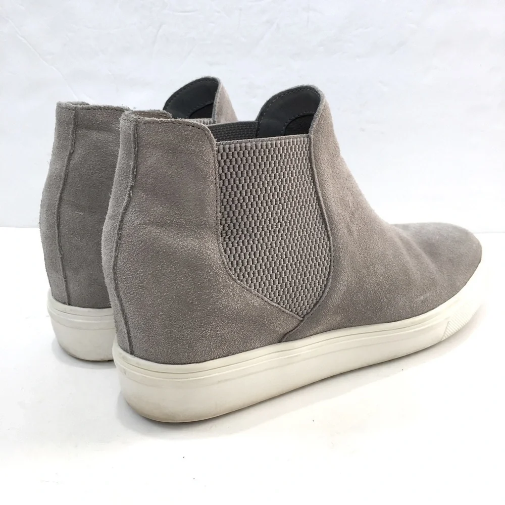 Steve Madden Sultan Gray Suede Leather slip on Chelsea platform Wedge Sneakers